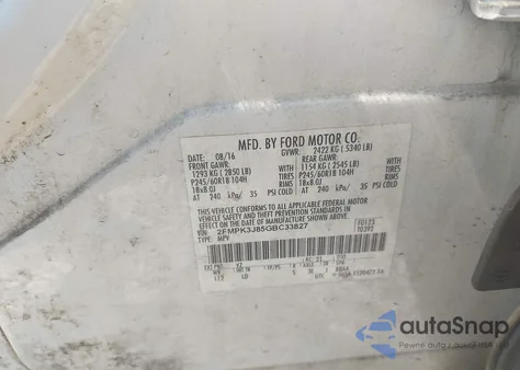 2016 Ford Edge Sel z USA, uszkodzony, nr VIN 2FMPK3J85GBC33827